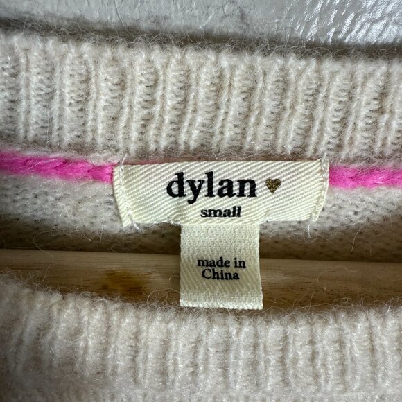 Dylan Harper Sweater Pullover Women's Small Tan Pink Knit Alpaca Wool Crewneck - Picture 8 of 14